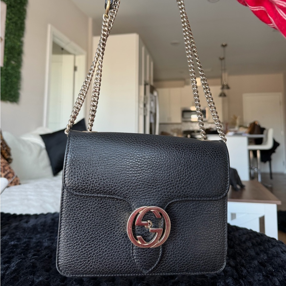 Gucci Small Dollar Calfskin Interlocking GG Shoulder Bag